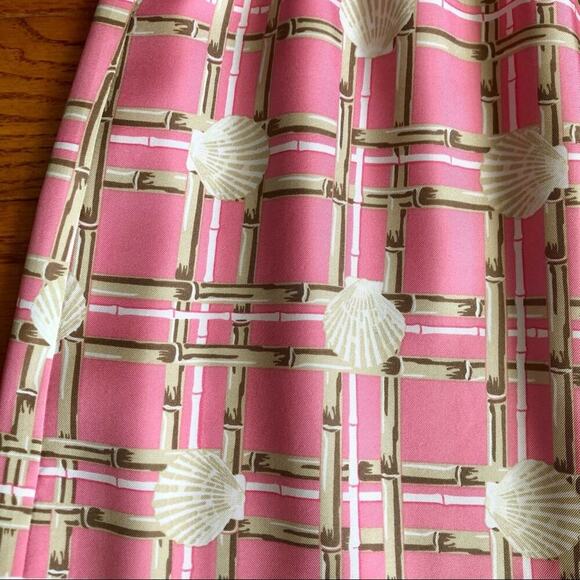 VINEYARD VINES Silk Printed Lined Mini Skirt Pink Orange Taupe Women’s Size O - Picture 3 of 7